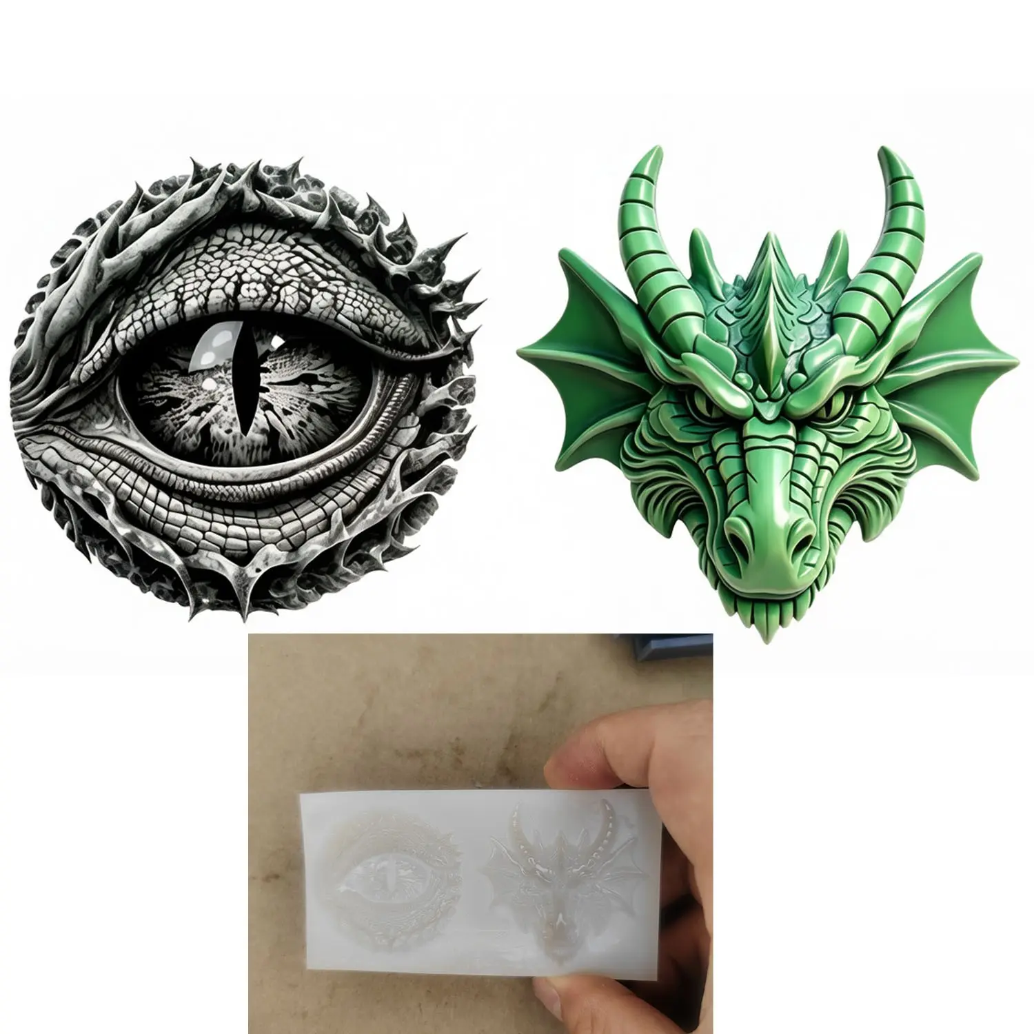 Cartoon Dragon Eye Silicone Mold, Half-Transparent Resin Casting Tool, Ideal for Handmade Crafts, Perfect for DIY Projects