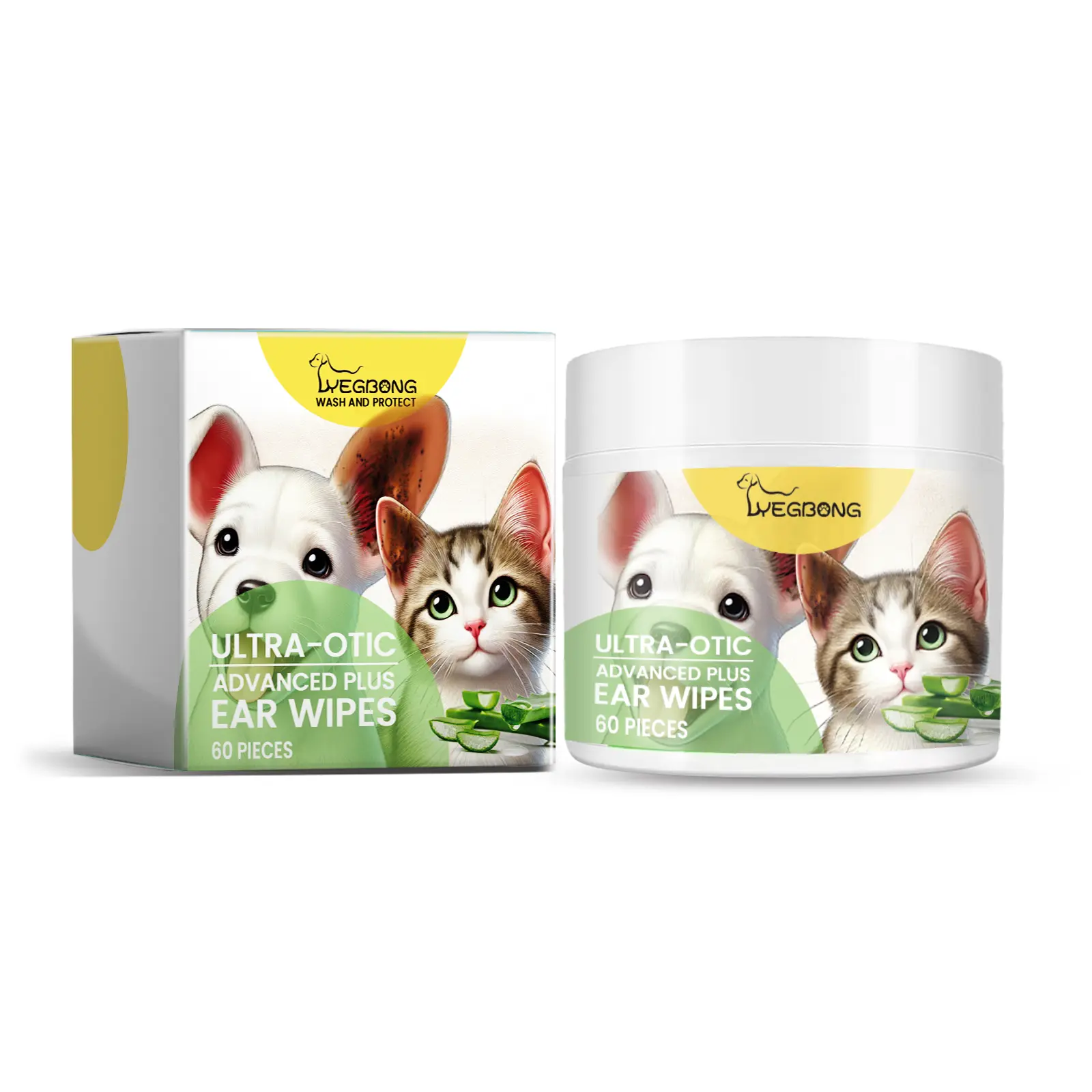 Yegbong Cat and Dog Ear Cleaning Pads Relieve Pet Ear Canal Discomfort and Clean Ear Dirt