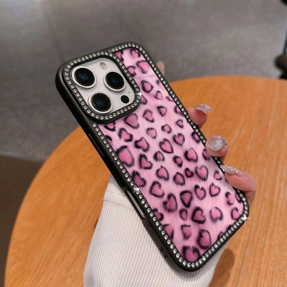 Diamond Pentagram  Leopard Pattern Suitable for iPhone 16, 16 Plus, 16 Pro Max, 16 Pro, 15 Plus, 15 Pro Max, 14, 14 Plus, 14 Pro Max, 13, 13 Pro, 13 Pro Max, 12, 12 Pro, 12 Pro Max, 11, 11 Pro, 11 Pro Max, Perfect for
