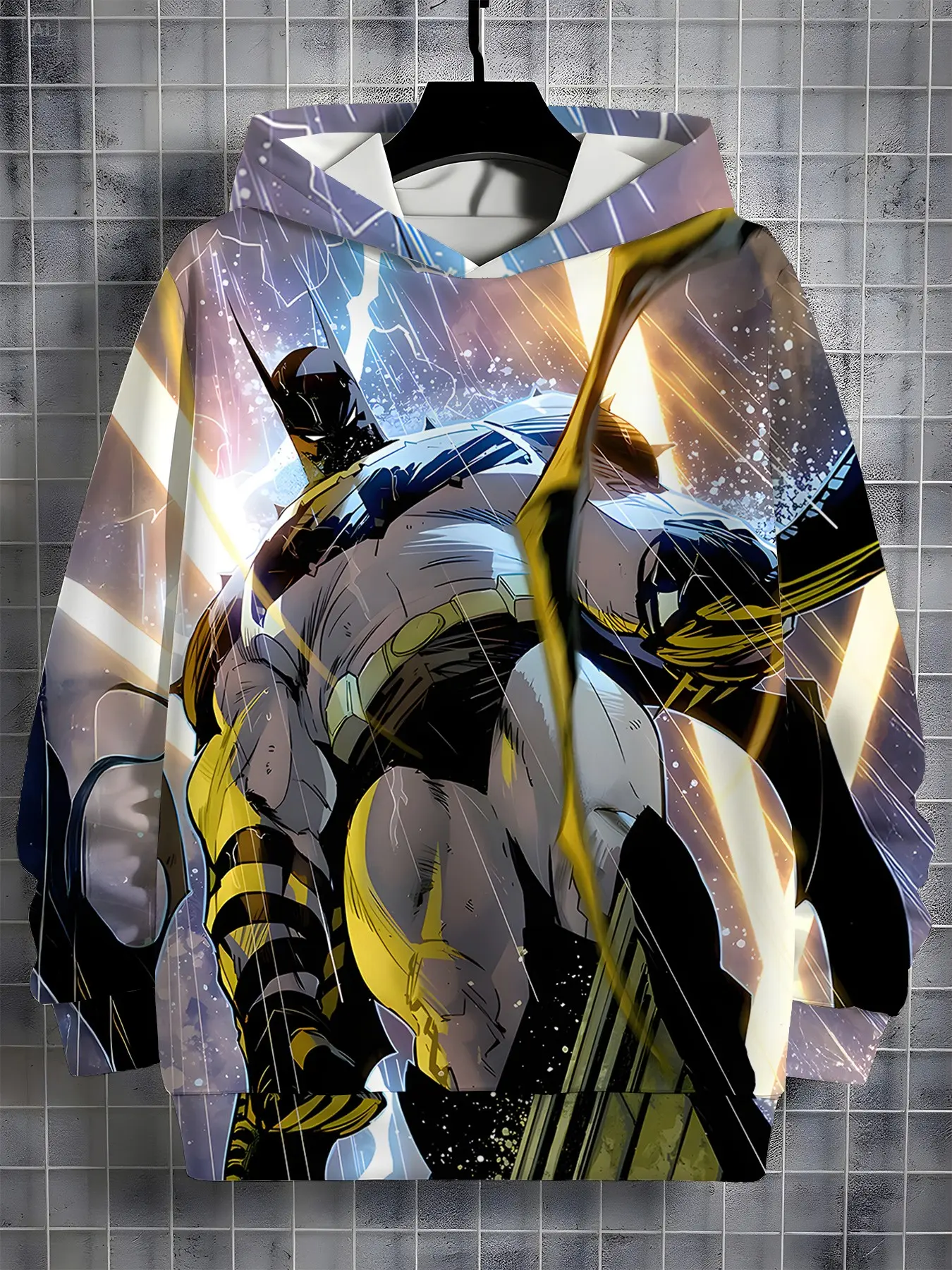 Official Warner Bros. Boys' Batman Hoodie, Dc Comics Casual Loose-Fit Sweatshirt, Perfect for Daily Wear, School, Holidays, Fall Season