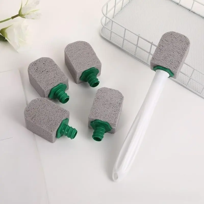 1 Set 5 Pcs Float Stone + Handle Cleaning Tool, Long Handle Bathroom Toilet Brush, Removes Hard Water Stains From Kitchen, Sink, Bathtub, Grill