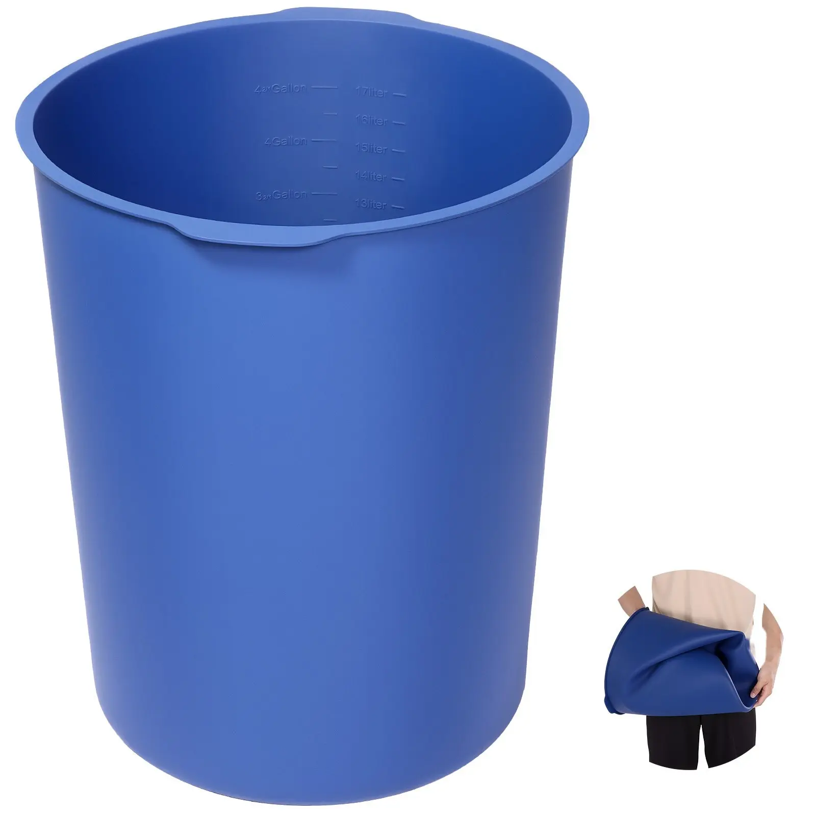 5 Gallon Reusable Silicone Bucket Liner For Concrete Mortar Paint Mix - Nonstick, Durable, Heat Resistant, Flexible And Easy To Clean, Reusable Liner For Construction Projects, DIY Home Renovation, Plaster And Cement Mixing