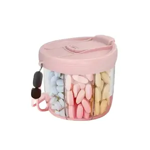 Portable 7-Compartment Pill Organizer, Food Grade Plastic, Waterproof, Easy Access, Anti-Mix Design, Weekly Vitamin Storage Box, Supplement Organizer