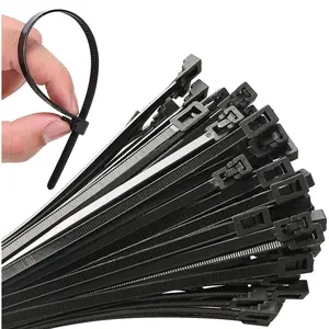 100Pcs 12 Inch Reusable Zip Toes 50lbs Tensile Strength Black Cable Ties, Nylon Adjustable Tie wrap Heavy Duty Zip Toes Tie Straps For Garden Plant Secure Vine, Home, Office Use