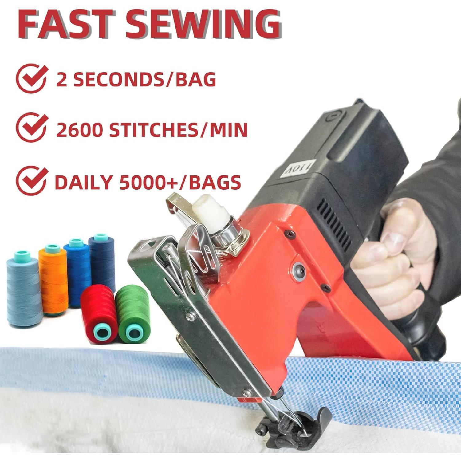 Electric Bag Sewing Machine - Ind. Handheld Bag Closer & Closing Stitcher GK9-900 for Woven Rice & Leather Bags