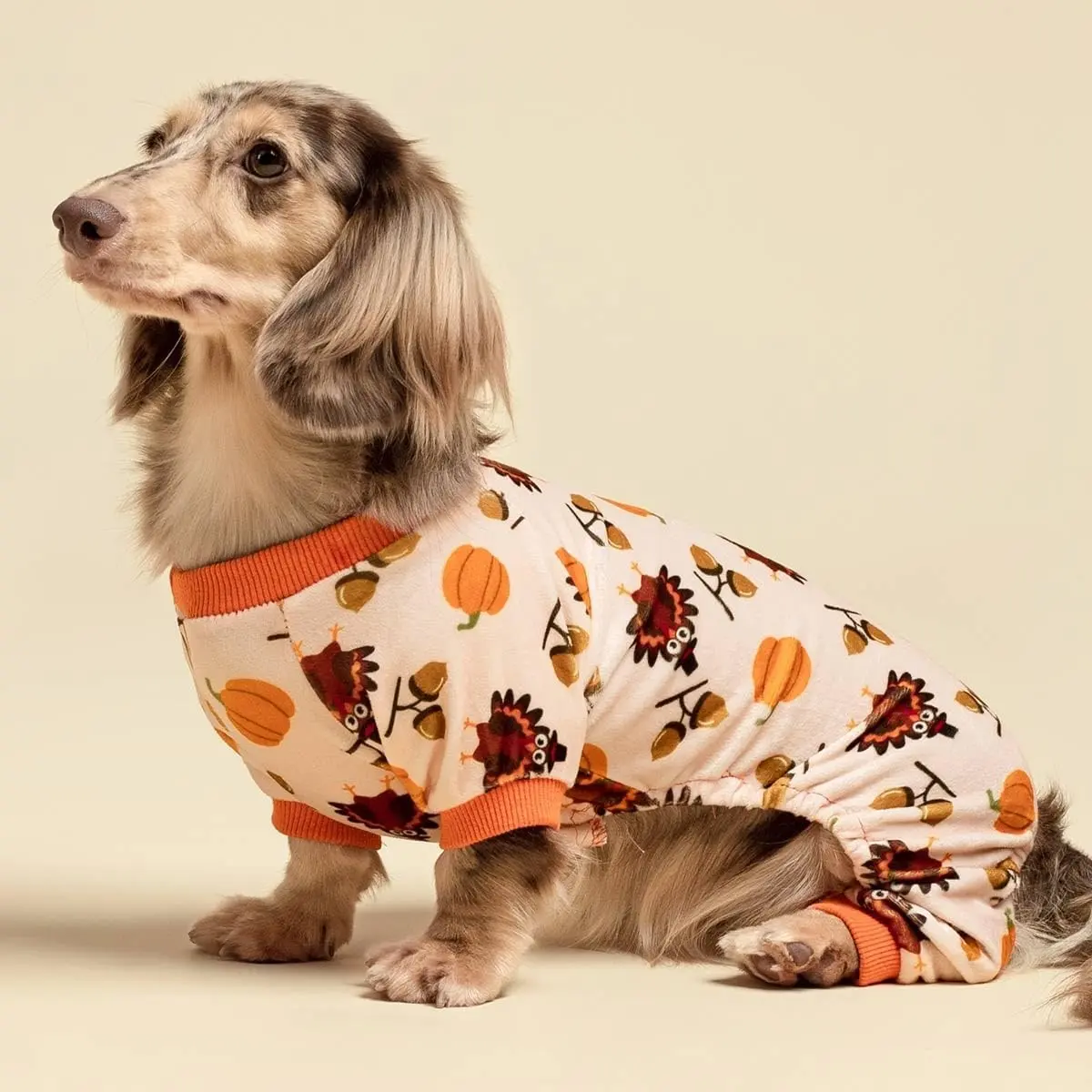 Thanksgiving Turkey Dog Pajamas, Fun Winter Clothes for Small Dogs, Pet Onesie, Holiday Pet Costume, Warm and Comfortable, Post-Surgery Protective Gear