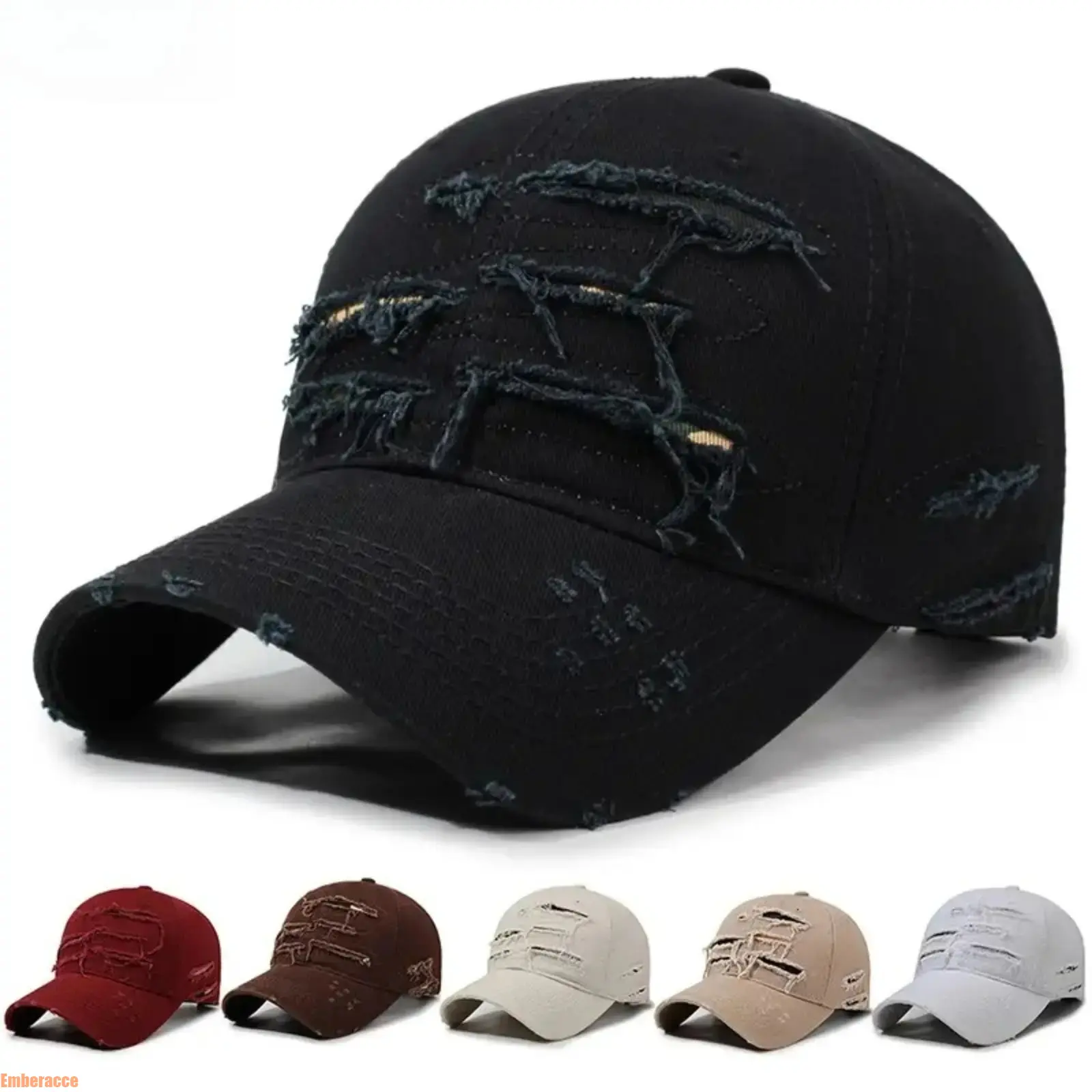 Vintage Washed Cotton Baseball Cap for Men Women, Distressed Adjustable Strapback Hat, Korean Style Streetwear Y2K Cap, Unisex Couple Matching Accessory with Soft Breathable Fabric for Driving, Outdoor, Daily Wear and Casual OOTD