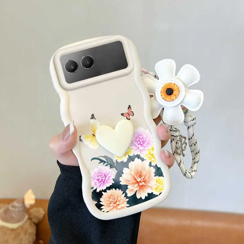 Durable For OnePlus Nord 4/Nord CE4/Nord N300/Nord N30 SE/Nord CE 5G/Nord CE4 Lite/Nord N20 SE/Nord N20 5G Cover Comfortable feel 3pcs( Blooming petals phone Case+Lanyard+Stand) Phone Case Suitable For OnePlus Nord 4 Featuring