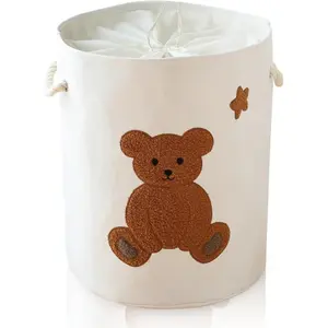 Large Laundry Basket Tall Baskets Storage for Dirty Clothes, Toys Storage Bins  Hamper 58L Clothes Hamper Blanket Basket  Toys Organizer for  Bedroom Living Room Decor, Bear