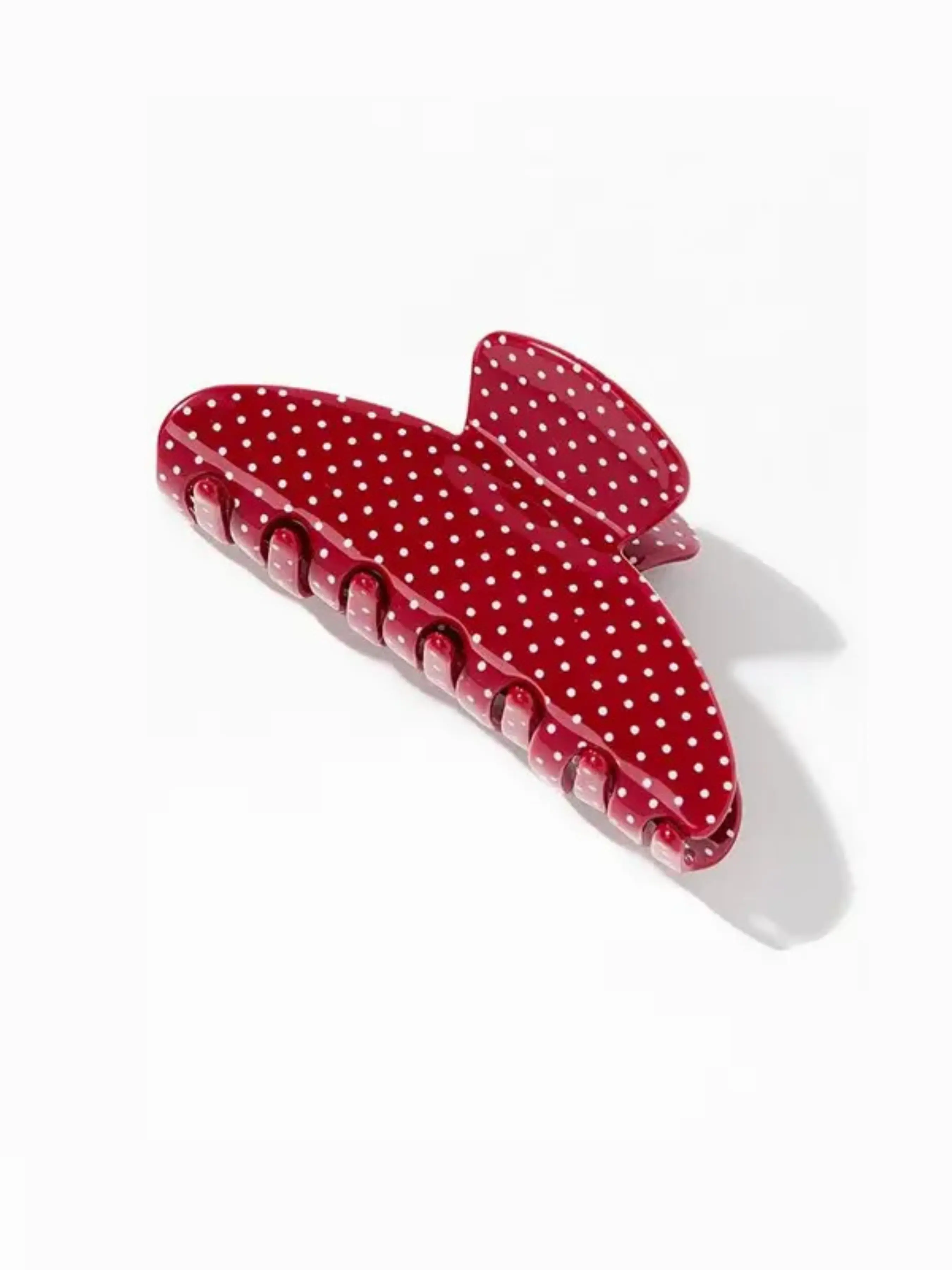 Red White Polka Dot PVC Hair Claw Clip, Large Strong Hold Banana Jaw Hair Grab Barrette, Retro Vintage Dot Pattern Hair Clip for Thick Thin Hair, Women Cute Daily Bun Updo Hair Accessories, Summer Y2K Fashion Hair Styling Gift for Girls, Banana Hair Clips