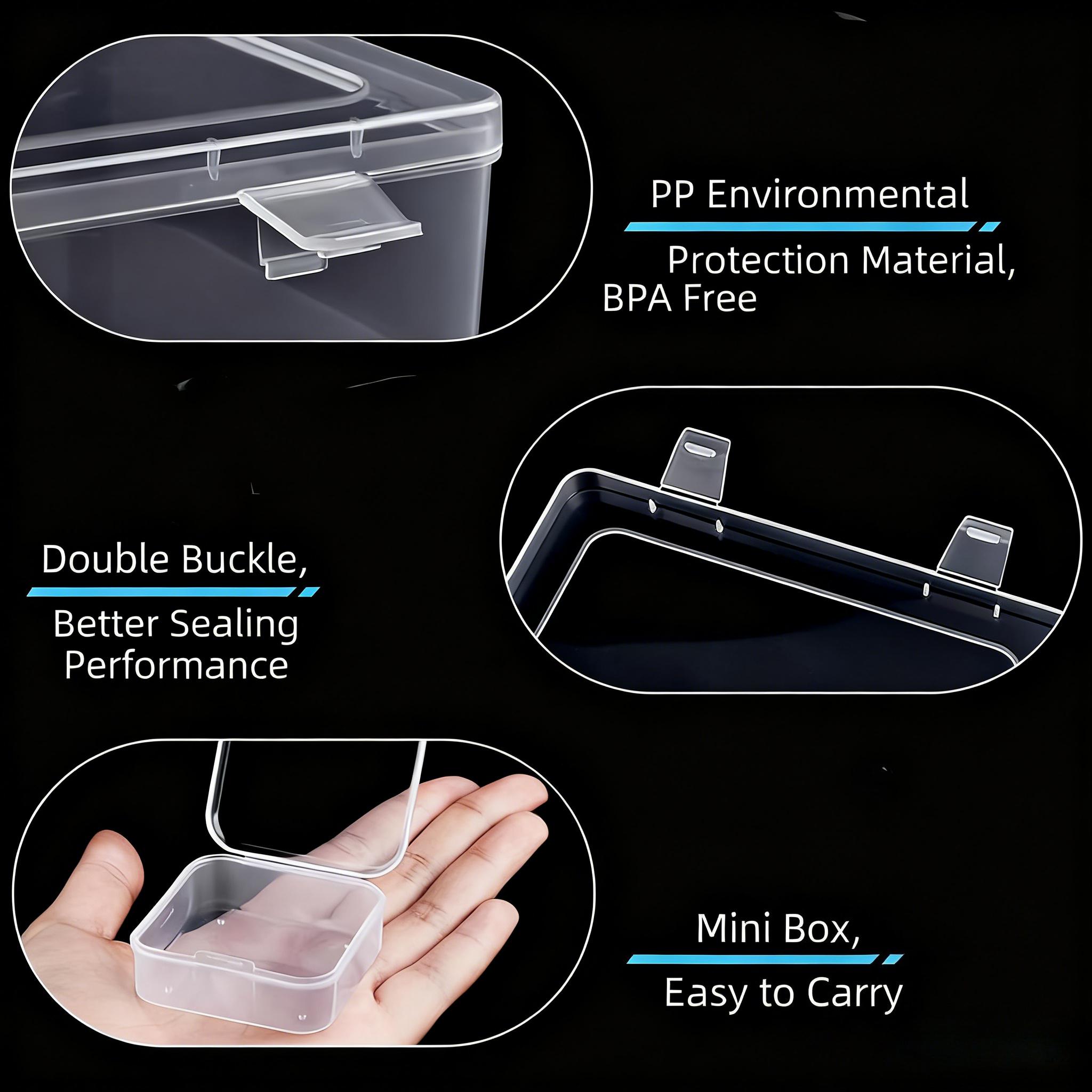 Clear Large Capacity Flip-Top Desktop Organizer - Divided Compartments Dust-Proof Multi-Purpose Plastic Storage Box