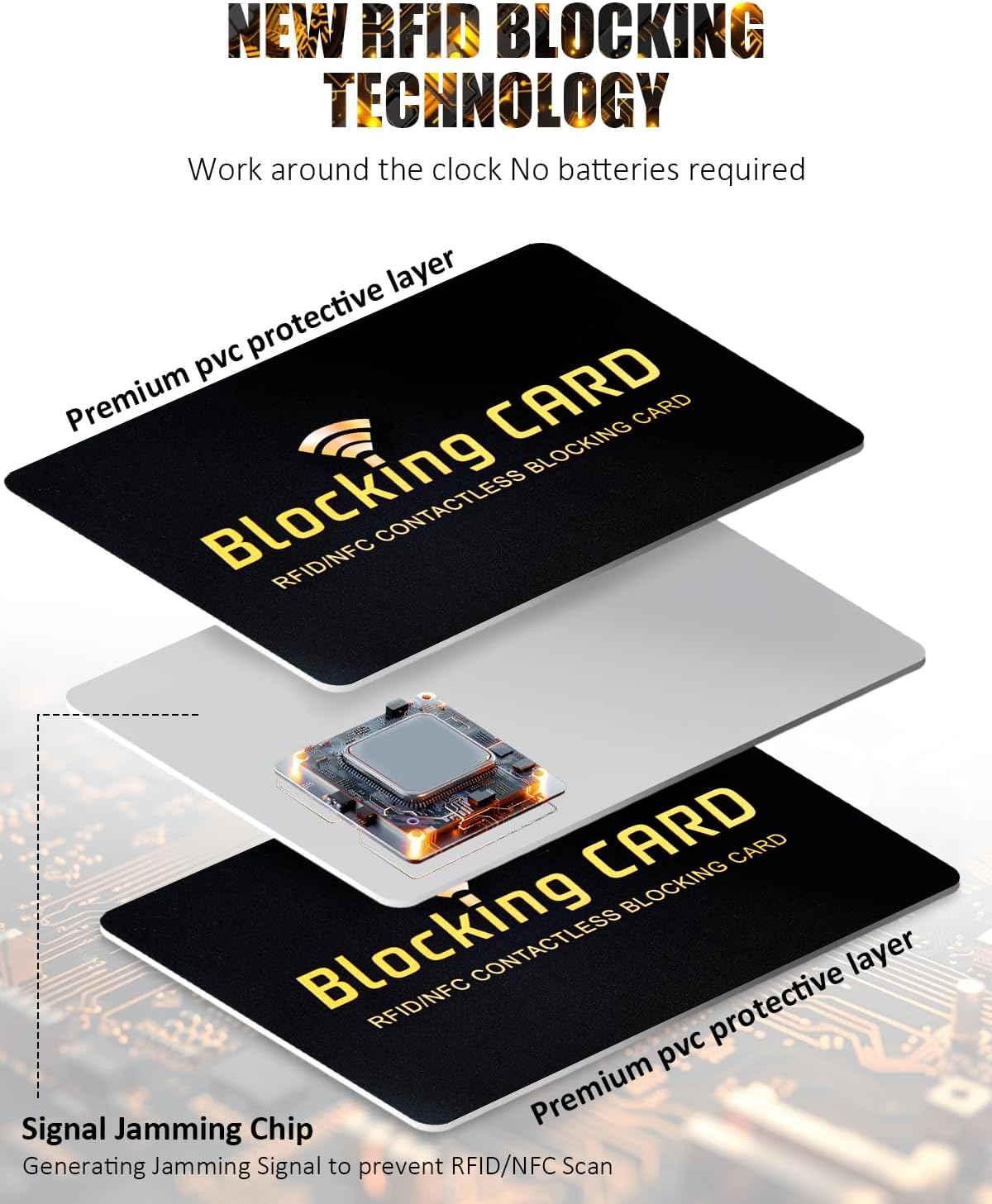 RFID Blocking Card 10 pack,One Card Protects Entire Wallet,RFID/NFC Contactless  Debit Credit Card Protector ID  Guard Card Blocker, Slim Design Perfectly Fits in PurseBlack