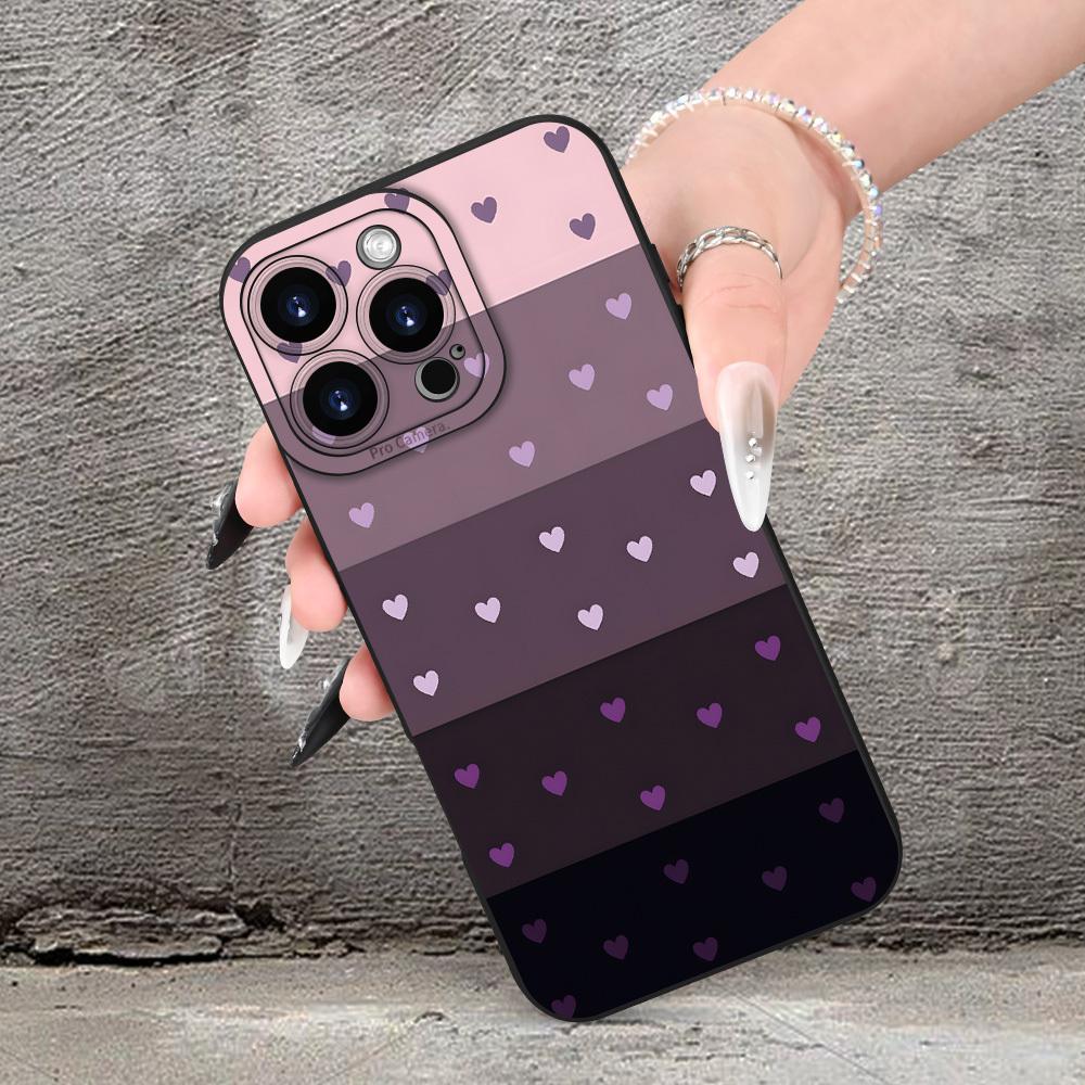 A mobile phone case featuring a gradient color heart theme pattern, TPU shockproof full protection case, suitable for iPhone 17/16/15/14/13/12/11 PRO MAX PLUS AIR E XS and PROMAX MINI, is an ideal gift for friends and family, MS2724