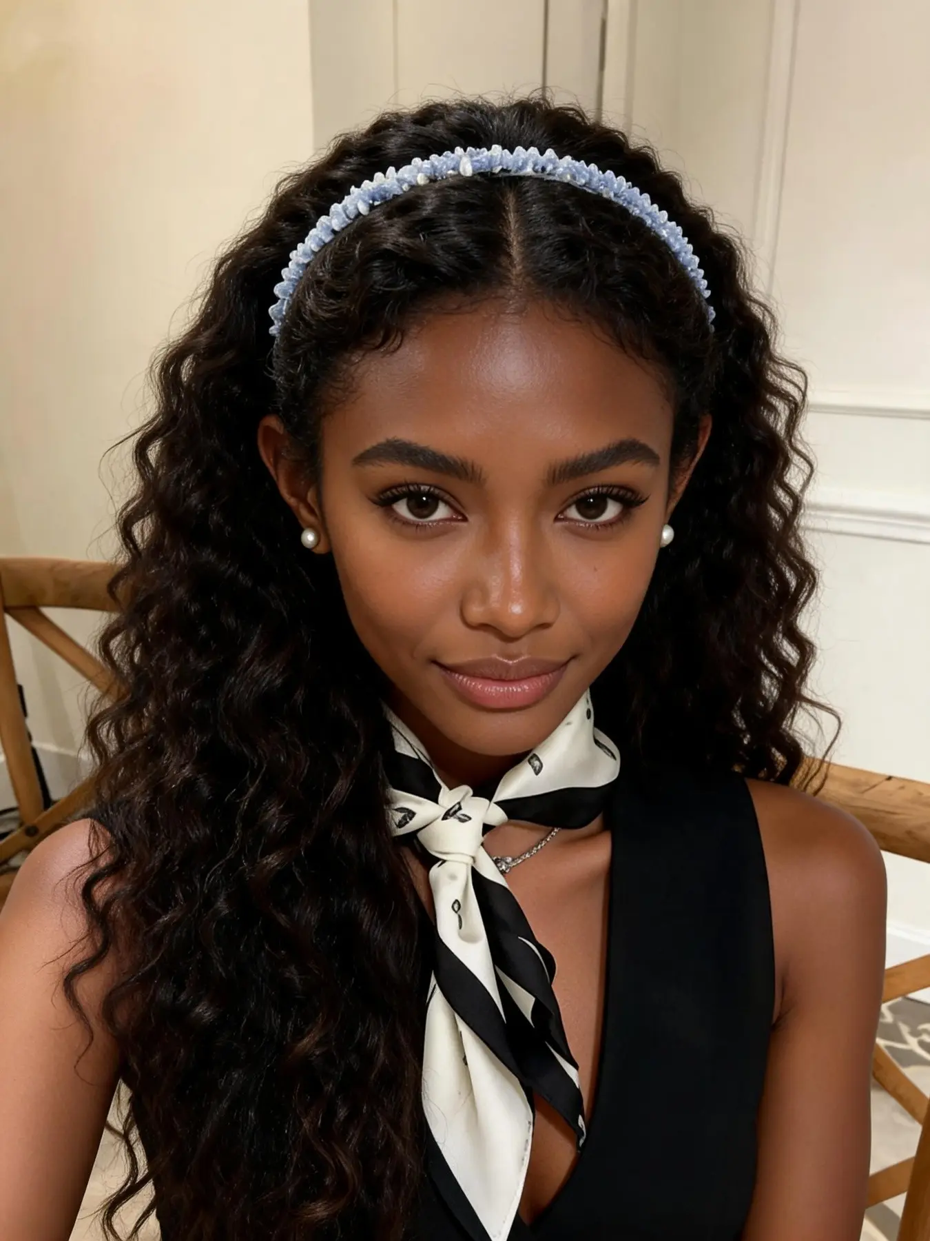 New Luxury Light Blue Crystal Rhinestone Hair Clip, Handmade Crystal Hairband, Elegant Sparkly Headband, Simple Versatile Hair Accessory