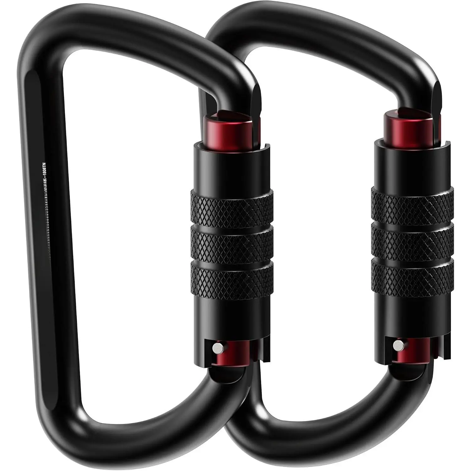 3inch 12kN-2698lbs Auto Locking Carabiner Clips, Solid D Shape, Heavy Duty 7075 , Lightweight 1.09oz, Rust Proof, for Hammock, Hiking,  Leash,  etc., Multi-Colors