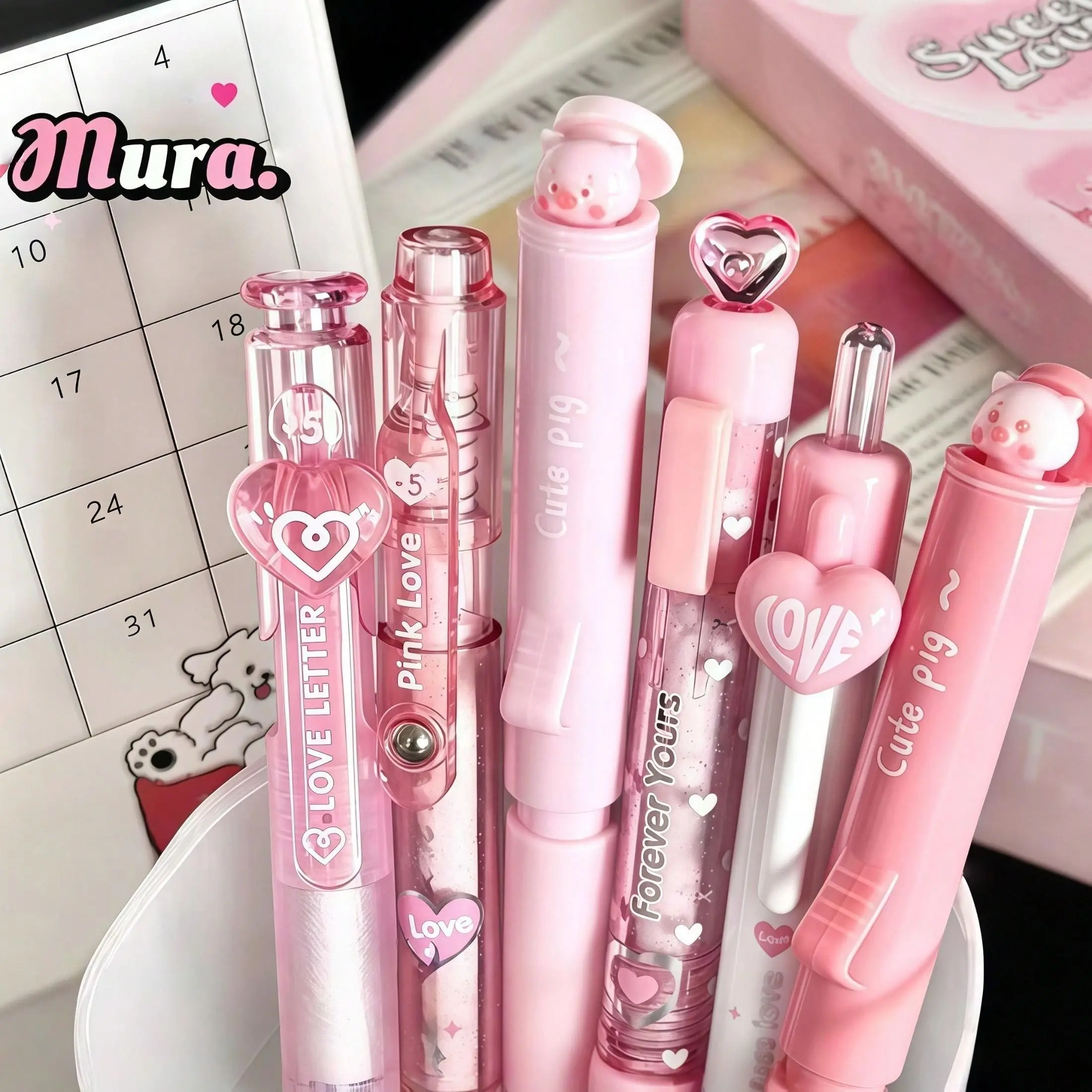 Luxury 6-Piece Macaron Gel Ink Pen Set, Cute Note-Taking Pens, Aesthetic Gel Pens, Writing Pens, 0.5mm Fine Tip, Reusable Ink, School & Office Supplies, Stationery Writing Tools, Unisex, Back-To-School