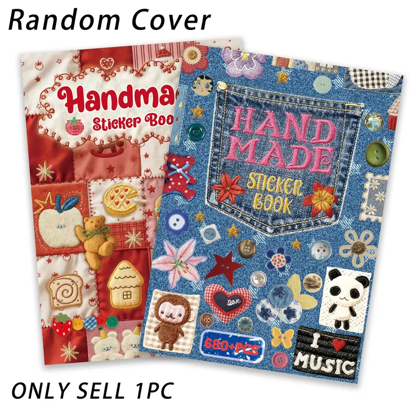 Vintage Cute Embroidered Sticker Set, 680 Decorative Stickers for Adults, Ideal for Scrapbooking and Journaling, Handmade Scrapbook Accessories, Assorted Vintage Designs, Scrapbook Materials
