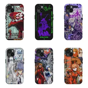 Cool Anime N-Neon Genesis Evangelion Colorful Character Print Patterns Cool Vintage Phone Case for iPhone 17 Air 16 15 14 13 12 11 Pro Max Plus and Samsung S26 S25 S24 S23 Plus Ultra Anti Fall Protective Drop-proof Gift Unique Design