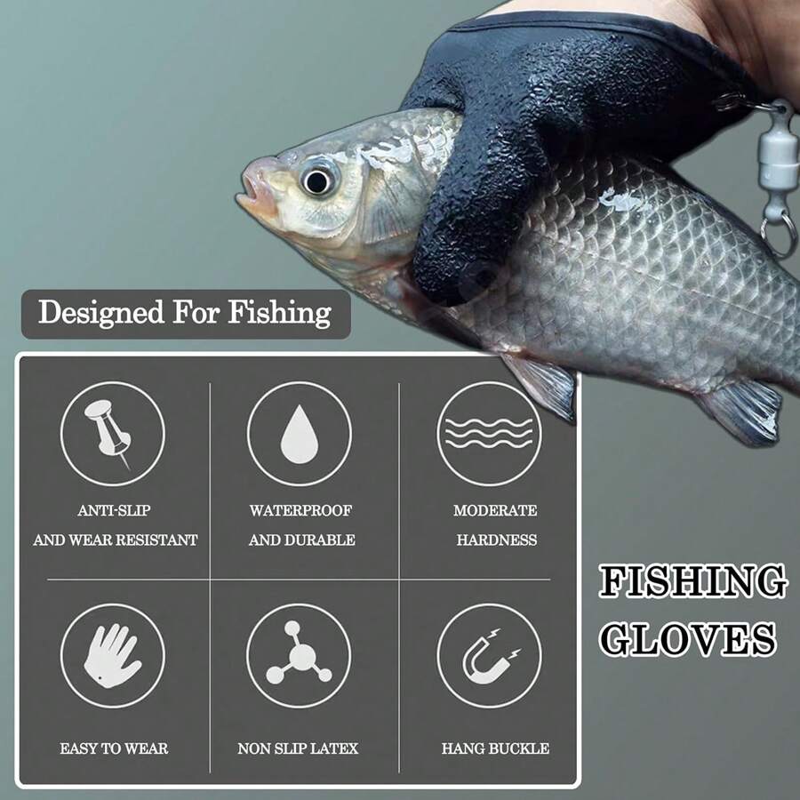 Fishing Gloves - Professional Anti-Slip Catch Fish Gloves,Puncture Proof Ice Fishing Glove For Handling,Catching,Cleaning,Hunting,Fisherman Fishing Accessories