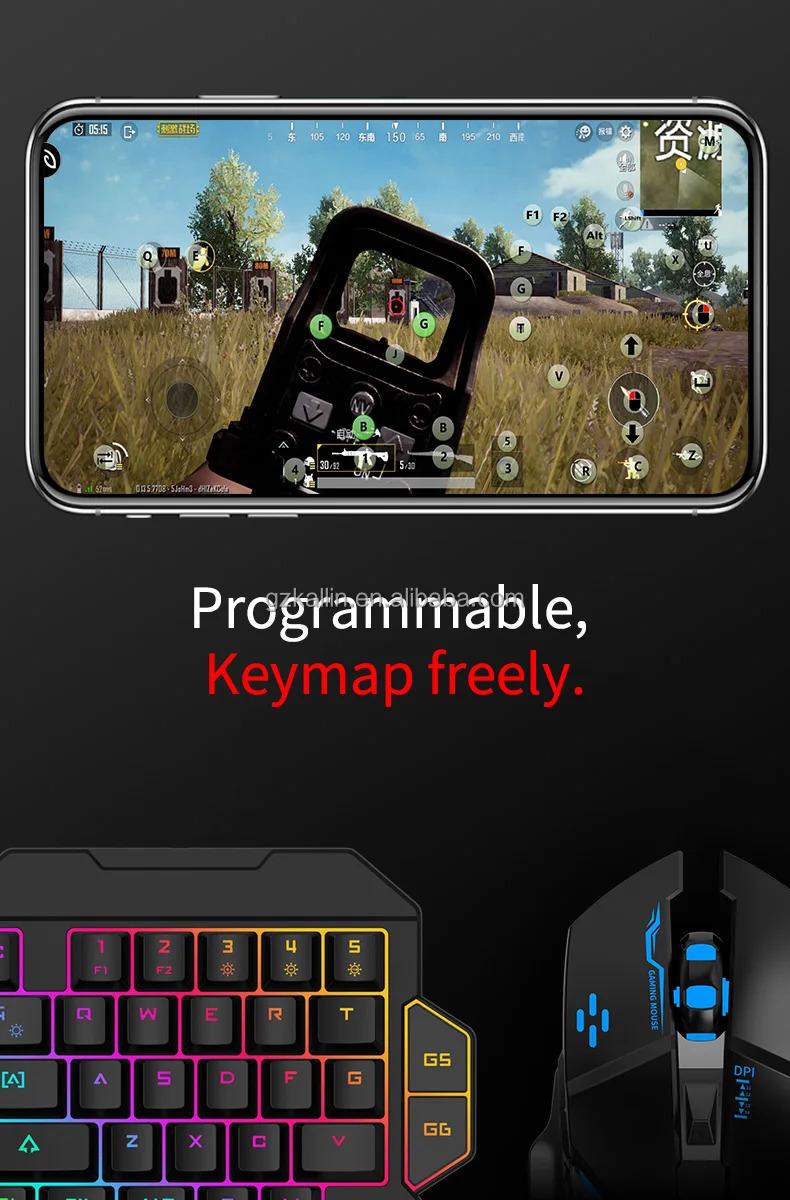 MOBIBLOOM 4-in-1 Mobile Game Keyboard for Android  - Wired Connection, Converter, F6 Keyboard, G2 Gaming Mouse, Ideal for Mobile Gaming，One-Handed Keyboard  Control