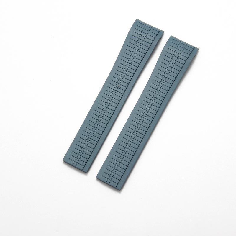 Steel stud silicone watch strap compatible with Patek Philippe Grenade 5164/5167 men's black sports rubber strap