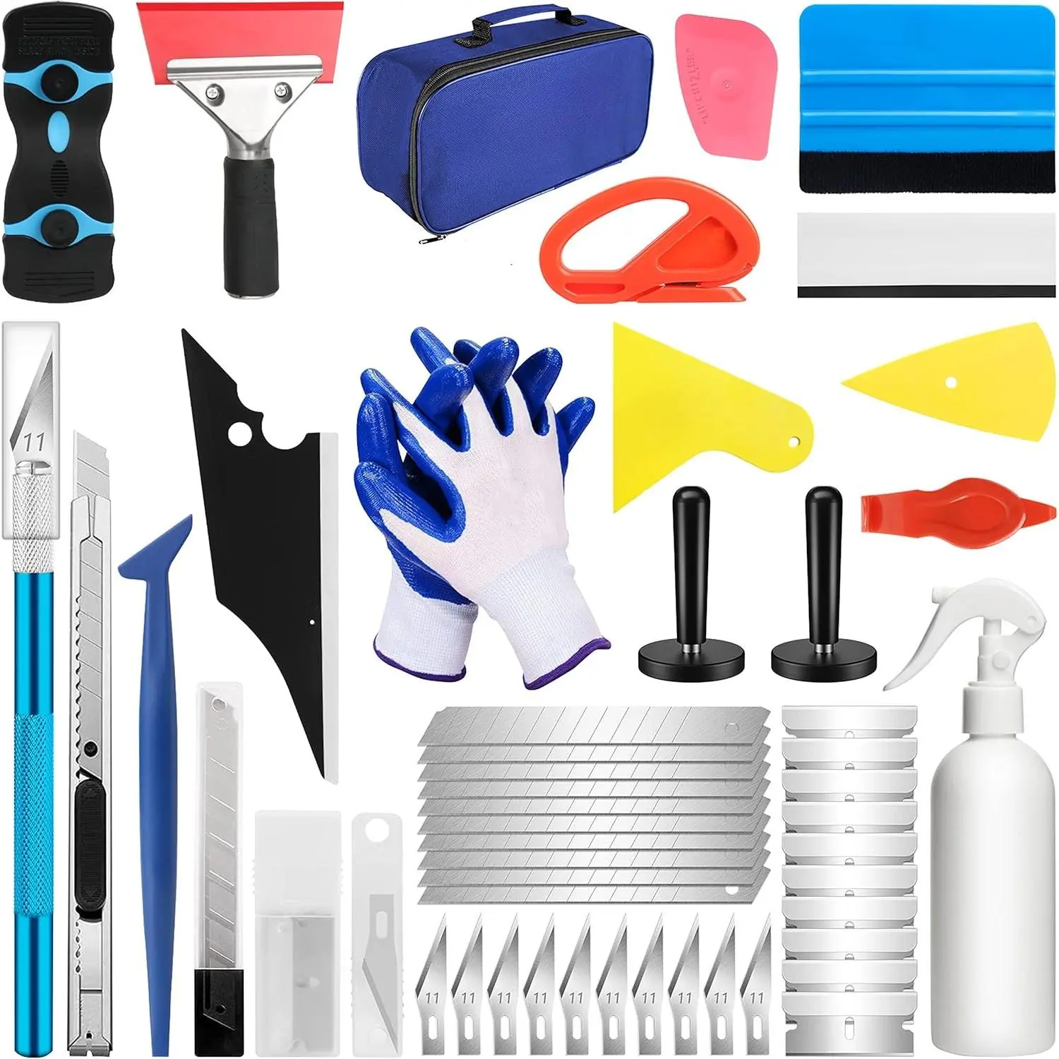 Automotive Window Tint Kit - 45-Count Glass Protective Film Wrapping Set with Vinyl Wrap & Window Tint Tools, Ideal for Boyfriend, Christmas, Birthday, Family, Husband Gifts (Car Washing & Maintenance Use), Garage