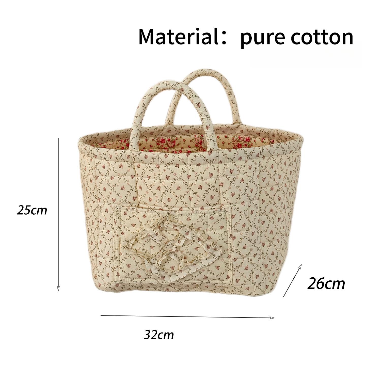 Floral Pattern Foldable Laundry Basket Large Capacity Woven Storage Hamper for Clothes Toys Home Organizer for Bedroom Bathroom Living Room Laundry Room Collapsible Storage Bin