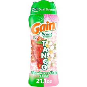 Gain Tango 2-in-1 Laundry Scent Booster Beads, Strawberry and Shea Scent, 21.1 oz, Laundry Beads with Dual Scents Plus All Day Freshness