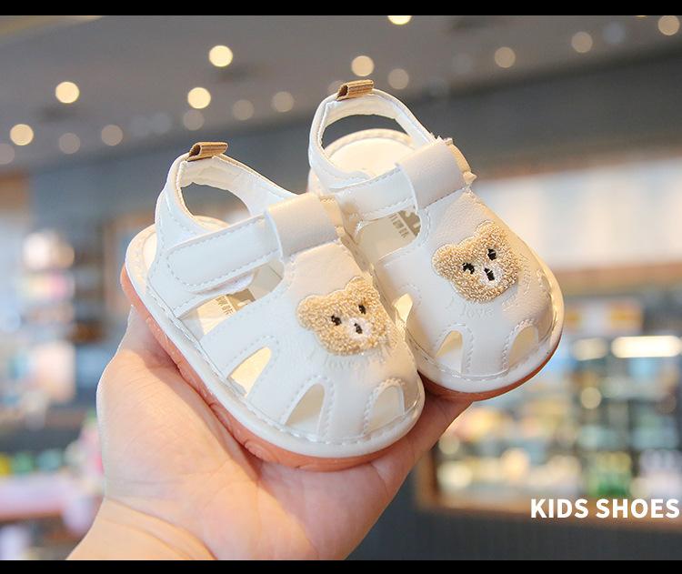 Summer Baby Toddler Shoes Children's Squeaky Soft Sole Covered Toe Sandals