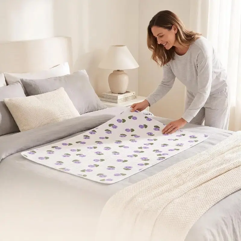 Reusable Leak-Proof Bed Protector for Twin, Queen, King Beds, Washable Urinary Underpad, Breathable Mattress Cover for Elderly & Menstrual Use