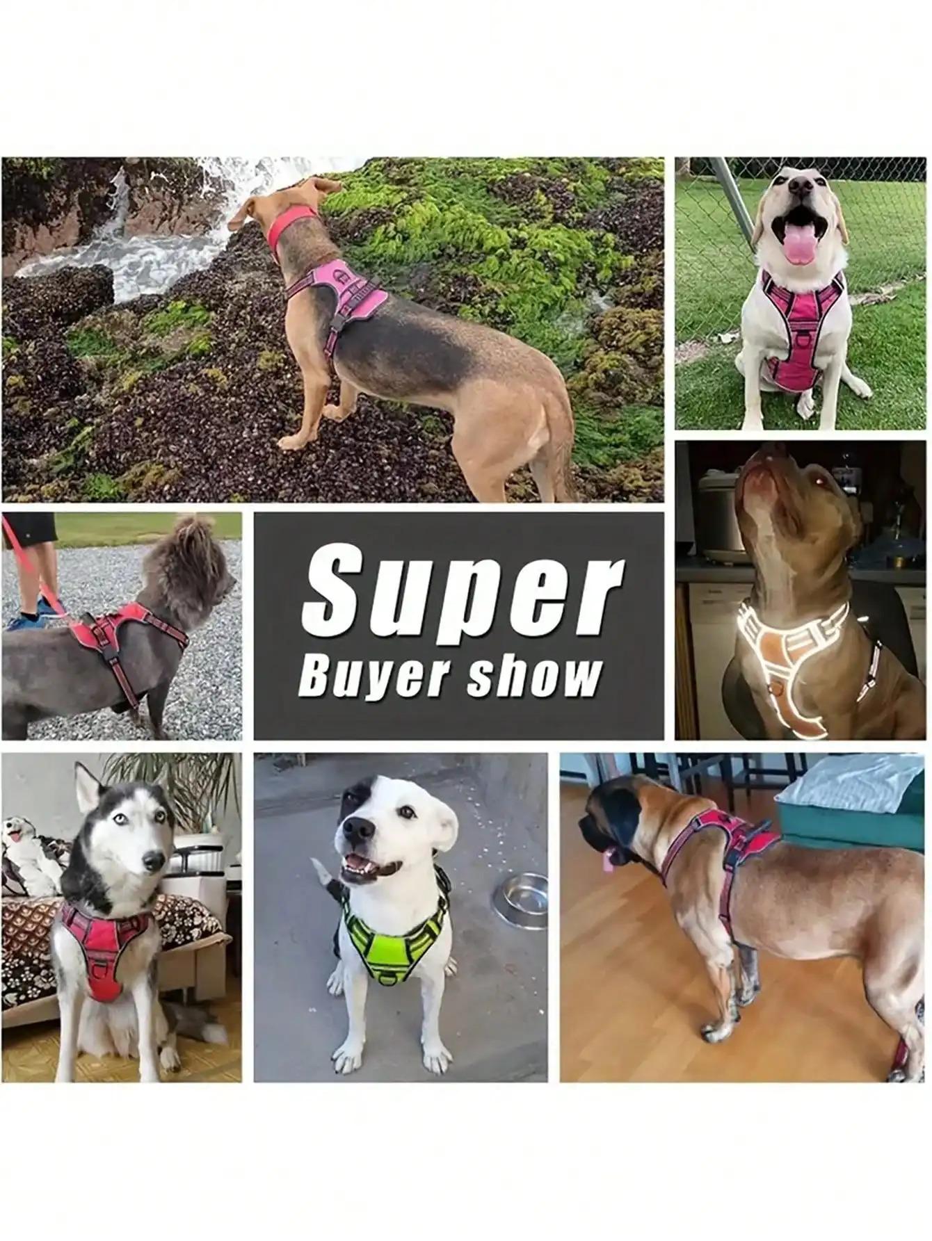 US LOCAL STOCK No Pull Tactical Service Dog Harness Leash Set Car Seatbelt Folding Bowl Degradable Garbage Bags for Dogs