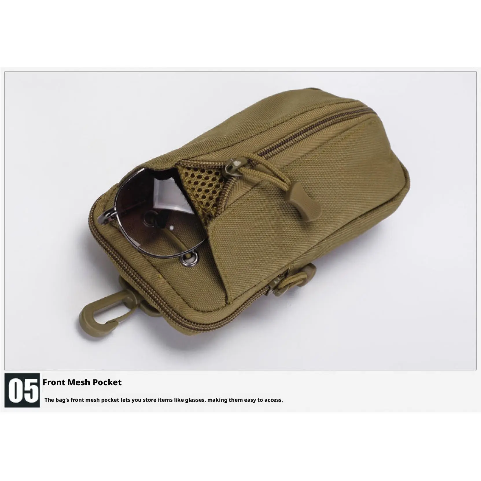 Tactical Water Bottle Pouch with Phone Pocket - Waterproof Camo Multi-Purpose EDC Molle Bag for Outdoor Hiking, Camping, Travel & Waist Hanging