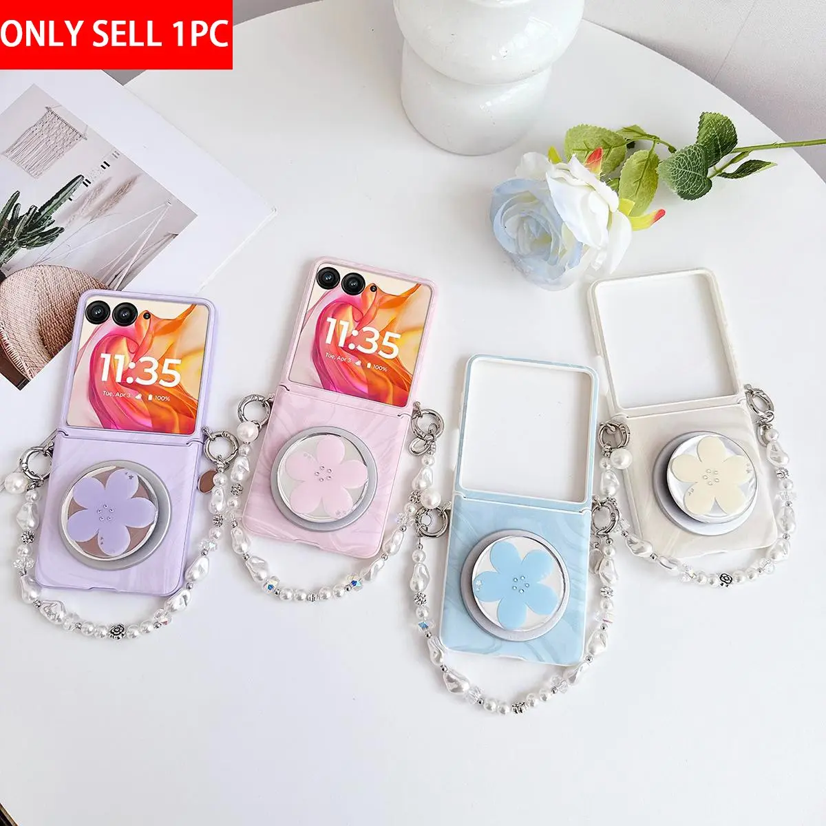 PU leather water ripple magnetic protective phone case with magnetic support, equipped with wristband, supports wireless charging, hard PC back panel, suitable for Motorola Razr 2024, Razr 2025, Razr 70 60, Stylish cellphone accessory