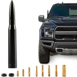Universal Bullet Antenna for Trucks - Fit for Ford F150 F250 F350, Chevy Silverado 1500 2500, GMC Sierra, Dodge Ram, Jeep - Car Wash Safe, Heavy Duty Billet Aluminum Replacement