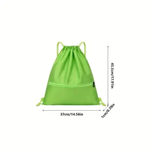 1pc Oxford Drawstring Backpack - Lightweight Bag Basketball/Fitness, Wear-Resistant Gym Bag, Beach Bag with Zipper Pocket