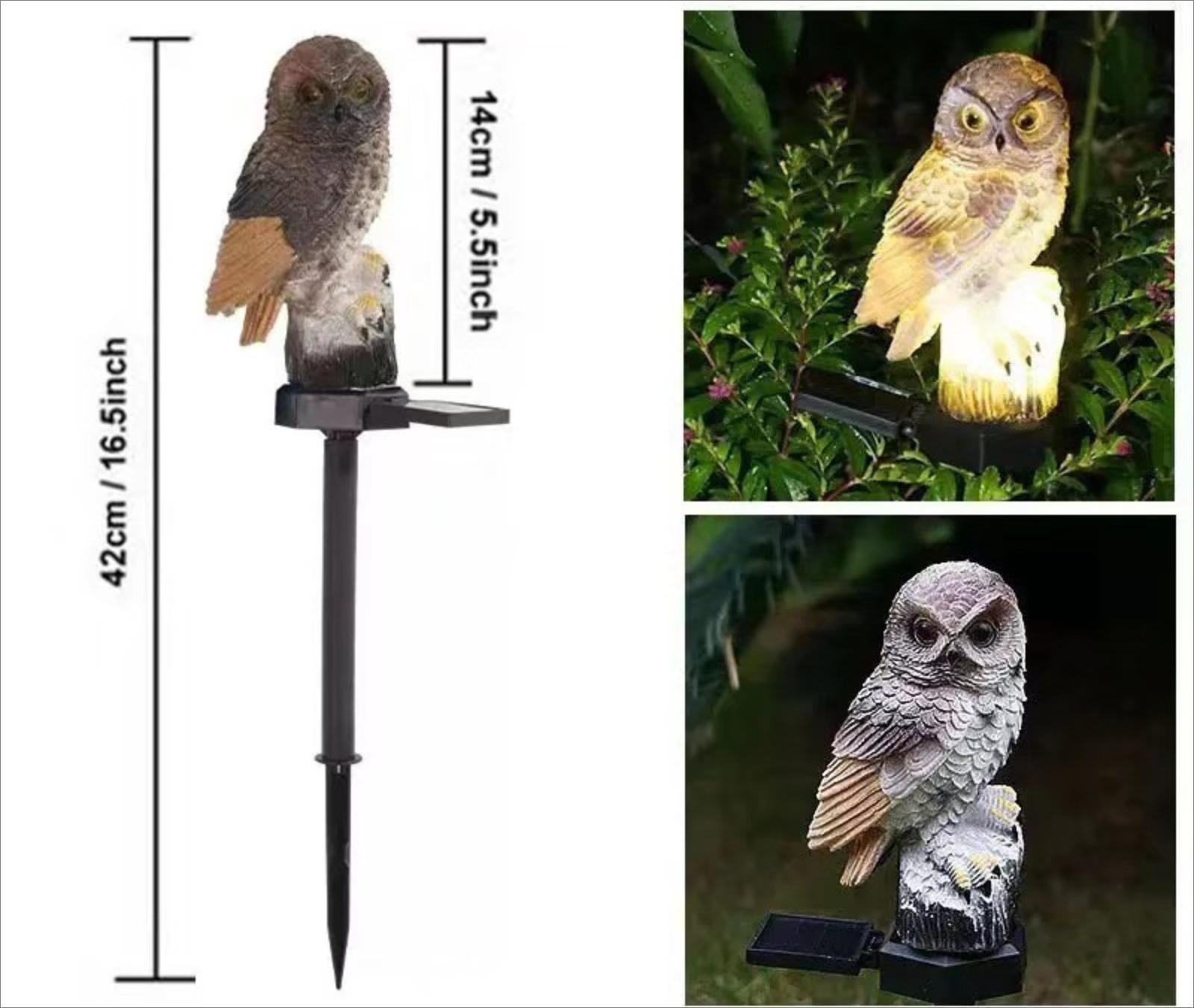 2026 New Solar Powered Owl Garden Lights, Realistic Resin Owl LED Pathway Lights, Outdoor Lawn Decor