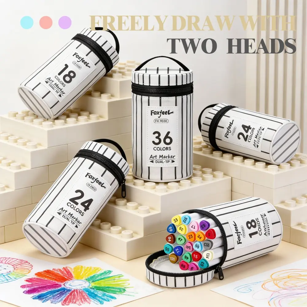 Dual-Ended Triangle Marker Pen Set, 12-120 Colors, Kids' Oil-Based Watercolor Pens, Waterproof Drawing Pens, School Supplies