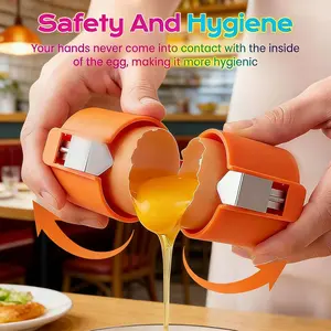 New Eggshell Cracker, Egg Shell Opener, Quickly Cuts Hard-Boiled Eggs, Boiled Egg Peeler, Stainless Steel Eggshell Breaker, Effortless Kitchen Gadget (1pcs)