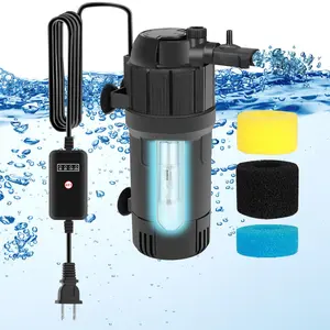 Aquarium Filter Fish Tank Filters Green Water Cleaning Filter Pump with Timer, Dual Mode (Aeration/Rainfall) for 10-120 Gallon Aquariums, Flow Rate and Direction Adjustable
