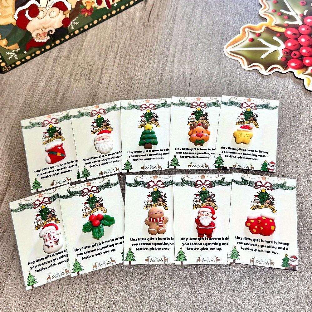 Get Ready for This Christmas, 10Pcs Cute Christmas Greeting Card Set, Santa/Snowman/Reindeer/Gingerbread Man Holiday Cards for Gift