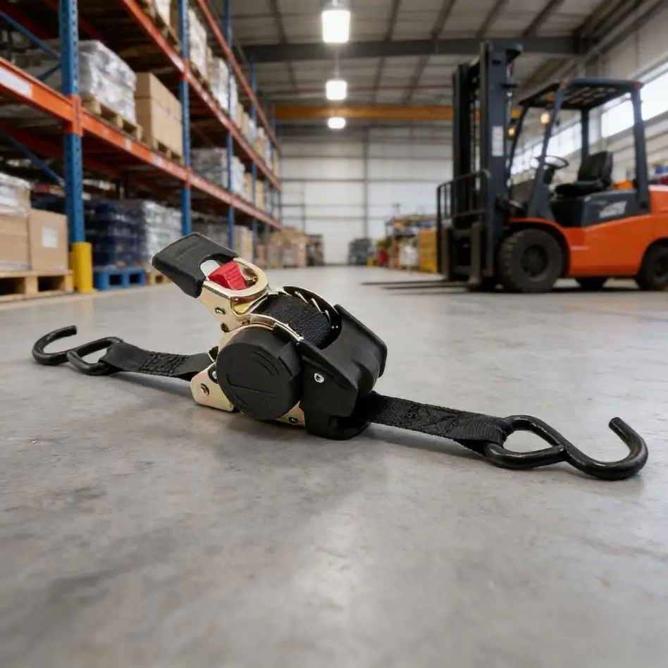 1pc 2m/3m Retractable Ratchet Straps, Tie Down Straps for Cargo, Truck, Trailer, Motorcycle, Boat, Durable and Reliable Securement Solution, Ratcheting Straps