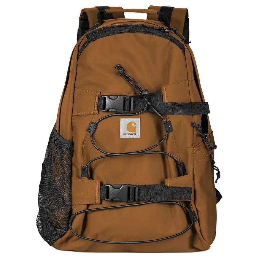 Carhartt WIP Polyester Backpack – Unisex Minimalist Fashion Bag in Brown