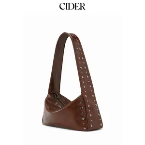 Cider STUDDED FAUX LEATHER SHOULDER BAG