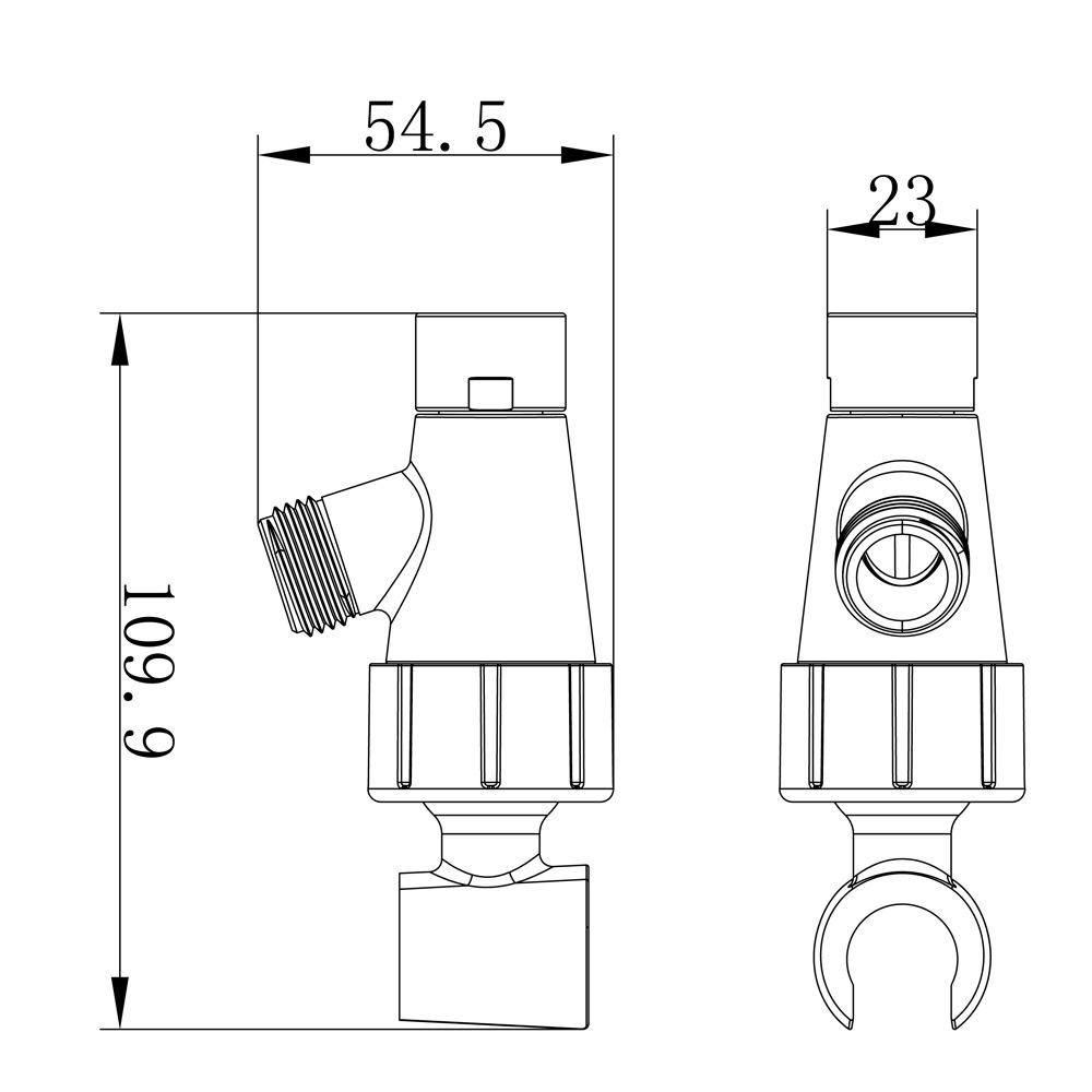 Bathroom 3-Way Diverter Socket - Faucet, Overhead Shower, and Shower Arm 3-Way Splitter & Mounting Adapter