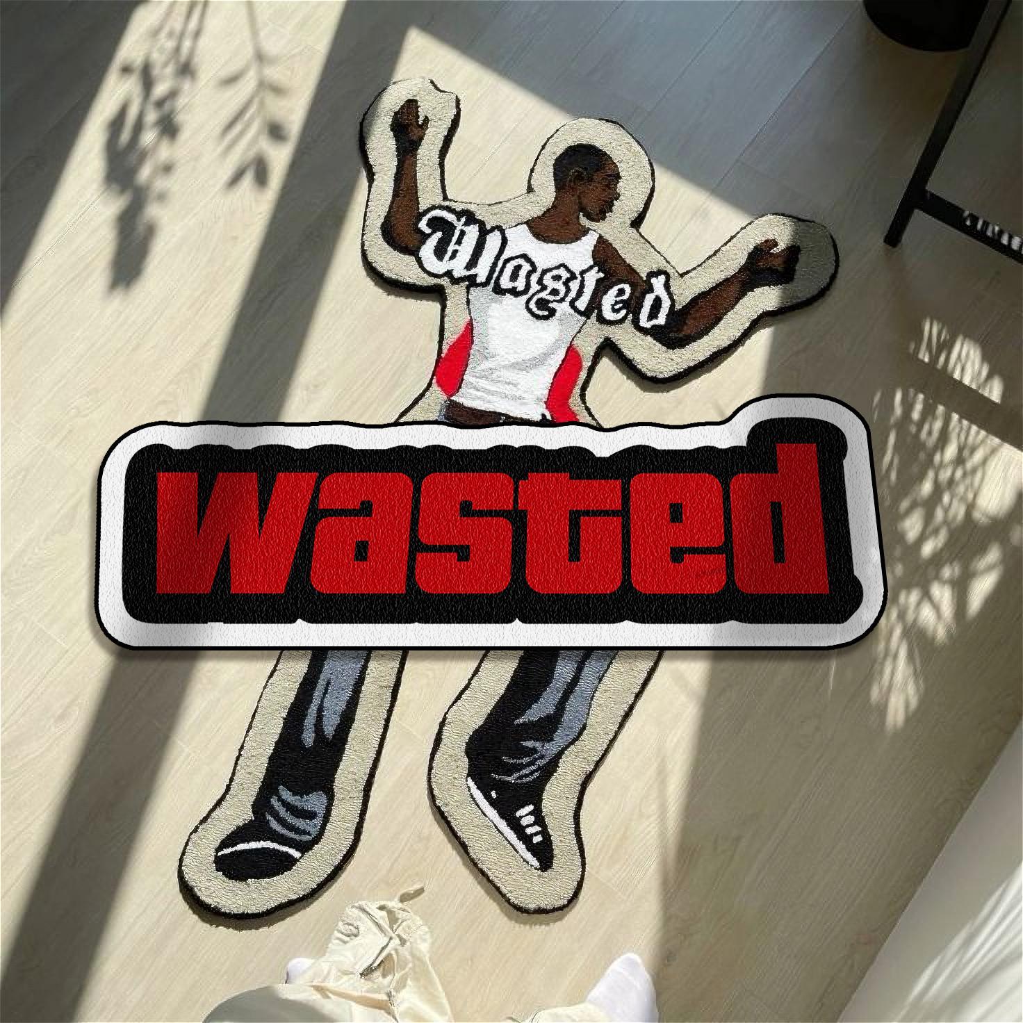 Irregular Figure & Letter Pattern Carpet, Creative Cool Art Rug, Home Decorative Rug, Soft Foot Mat for Home Living Room Bedroom Decor