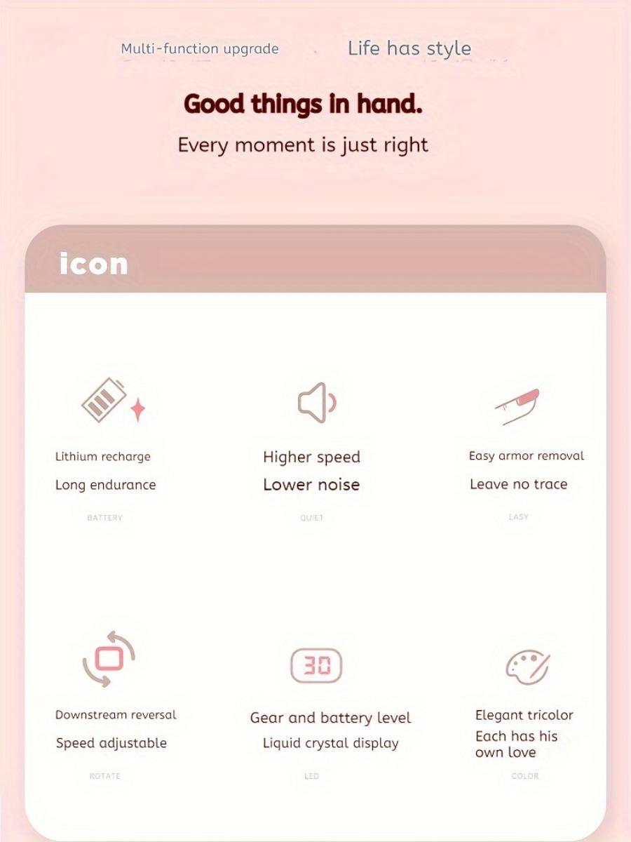 24pcs Grinding Heads & Sanding Rings Set | Professional Electric Nail Drill 30000RPM | Portable USB Rechargeable Salon Grade Nail Kit for Acrylic & Gel Nails | Ideal Nail Art Tool for Home & Salon Use