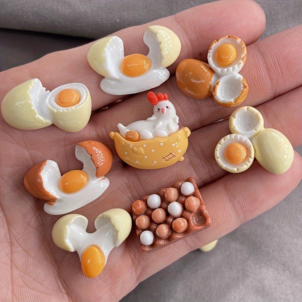 Food Themed Fridge Magnet Set, 8pcs/set Cute Cartoon Chicken Egg Design Fridge Magnet, Resin Decorations for Kitchen, Office & Home