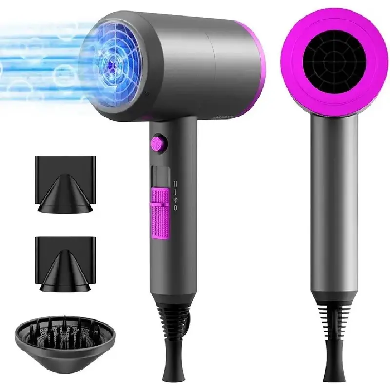 Professional Ionic Hair Dryer Kit - 1800W Powerful Fast Drying, Low Noise, Salon-Grade Performance for Home Use, with Versatile Styling Attachments