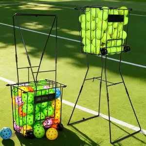 Tennis Ball Hopper, Portable Pickleball Ball Basket for Pickup, Storage & Training