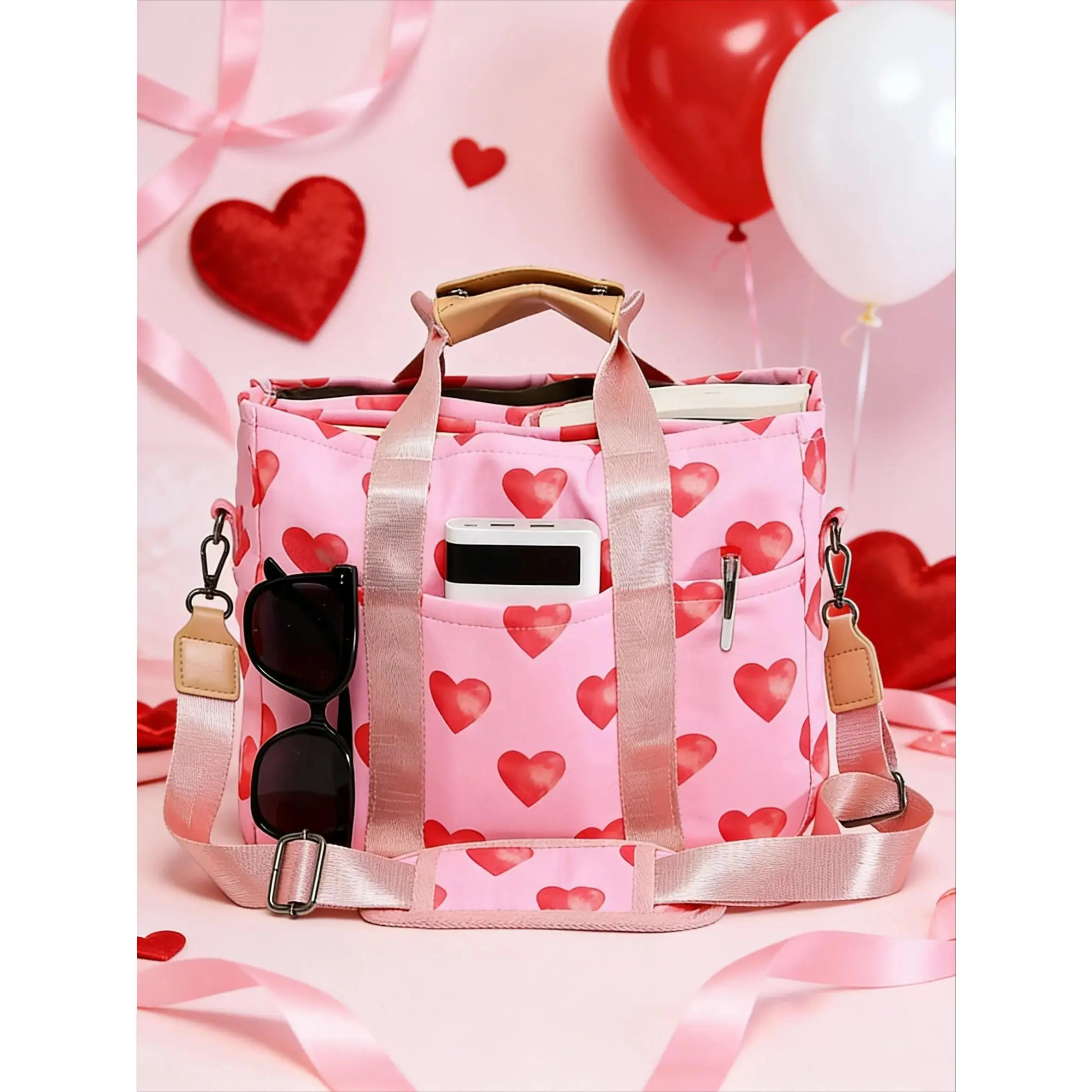 Women's Floral Insulated Lunch Tote Bag, Large Capacity Multi-Compartment Lunch Cooler Bag, Lightweight Reusable Lunch Handbag for Work, Office, School, Picnic & Travel, Stylish Food Storage Bag Gift